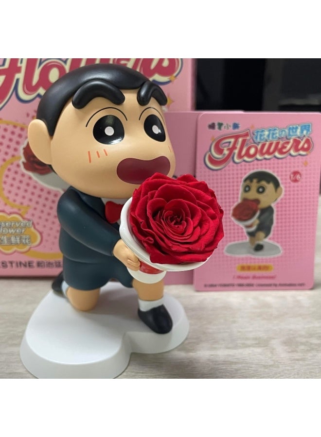 New Crayon Small New Eternal Flower Blind Box Flower World Disney Trendy Gifts for Boys and Girls Desktop Ornaments